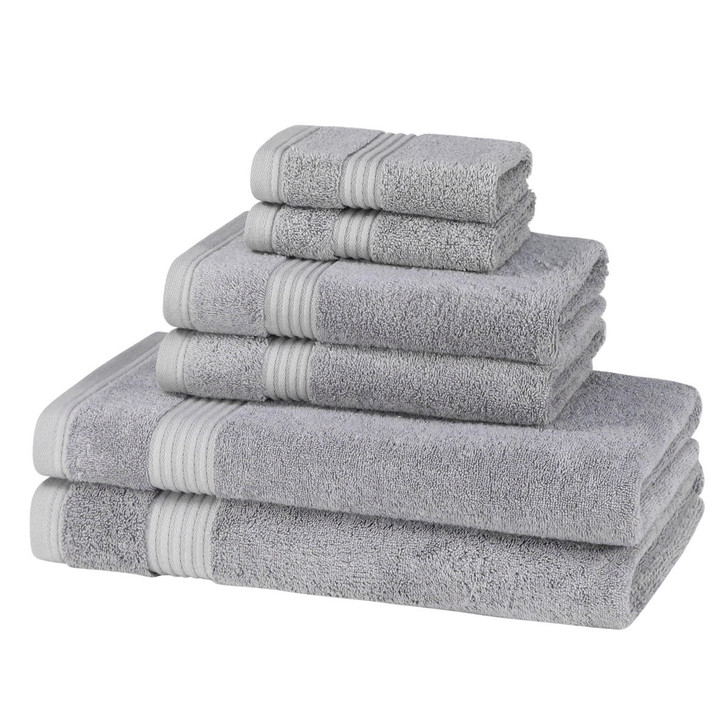 6 Piece 700GSM Bamboo Towel Set - 2 Face Cloths, 2 Hand Towels, 2 Bath Towels