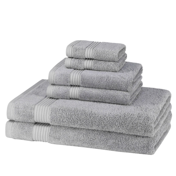 6 Piece 700GSM Bamboo Towel Set - 2 Face Cloths, 2 Hand Towels, 2 Bath Sheets