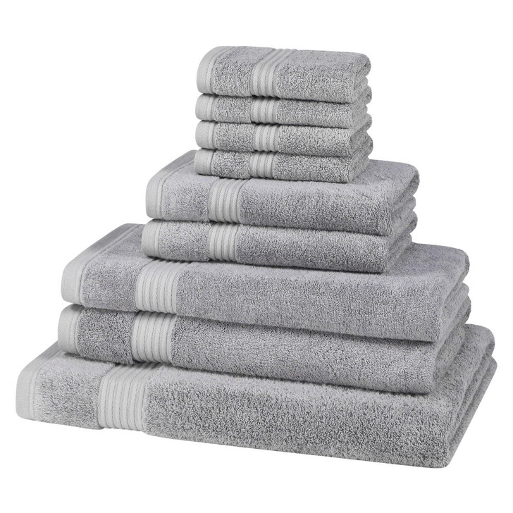 9 Piece 700GSM Bamboo Towel Set - 4 Face Cloths, 2 Hand Towels, 2 Bath Towels, 1 Bath Sheet