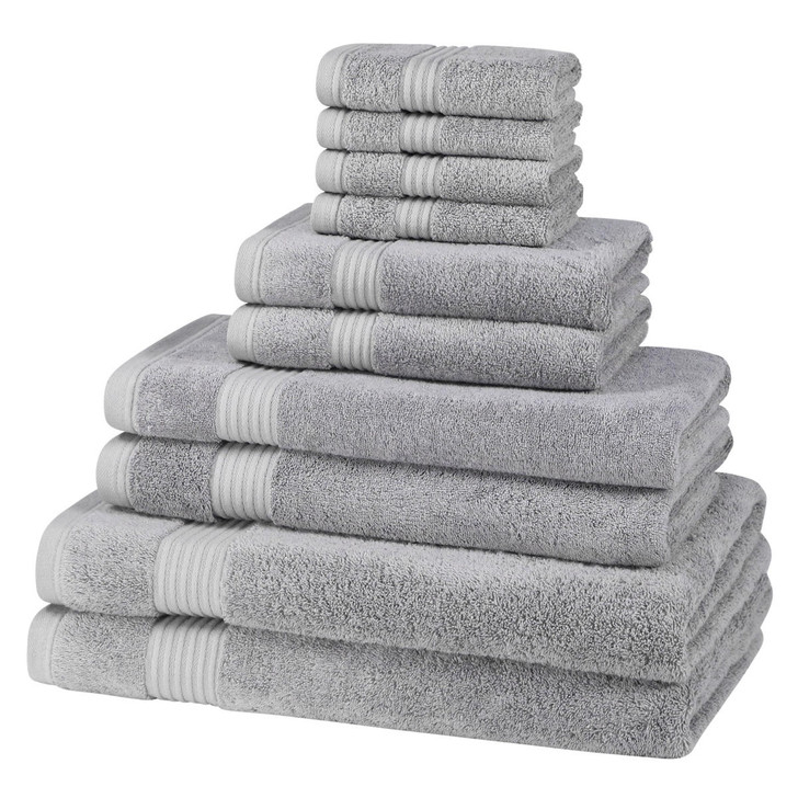 10 Piece 700GSM Bamboo Towel Set - 4 Face Cloths, 2 Hand Towels, 2 Bath Towels, 2 Bath Sheets