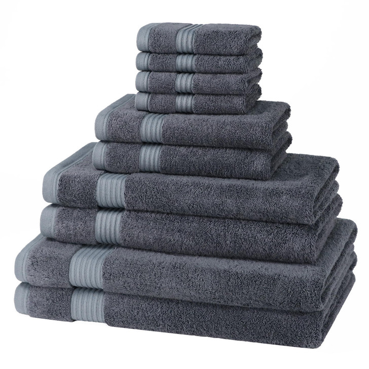 10 Piece 700GSM Bamboo Towel Set - 4 Face Cloths, 2 Hand Towels, 2 Bath ...