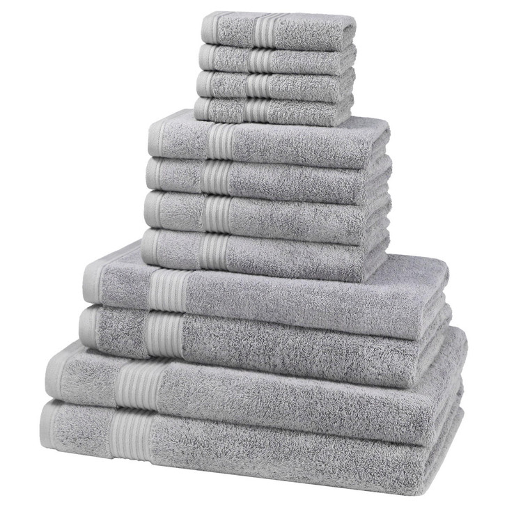 12 Piece 700GSM Bamboo Towel Set - 4 Face Cloths, 4 Hand Towels, 2 Bath Towels, 2 Bath Sheets