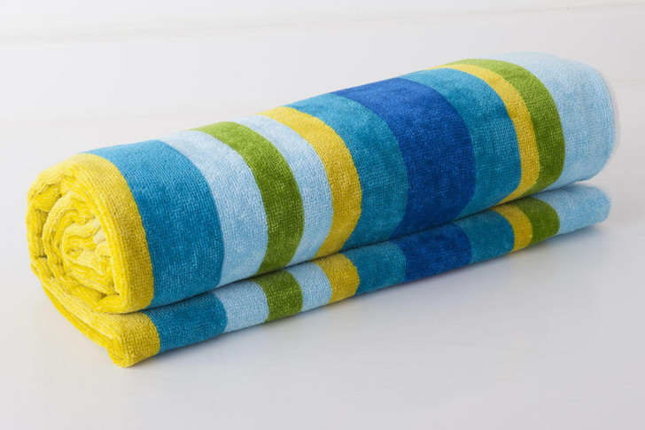 Striped Velour Beach Towel