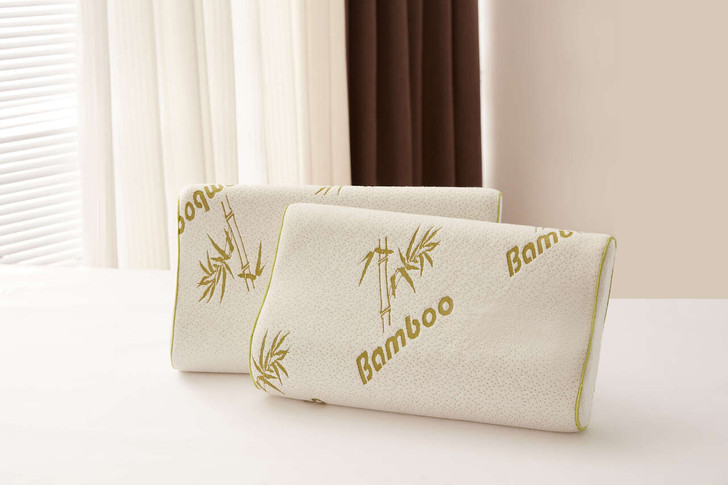 Large Memory Foam Bamboo Contour Pillow 40x60cm The Towel Shop