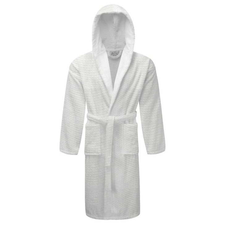 Premium 2in1 Waffle Outer Towelling Inner 100percent Cotton Dressing Gowns - Hooded