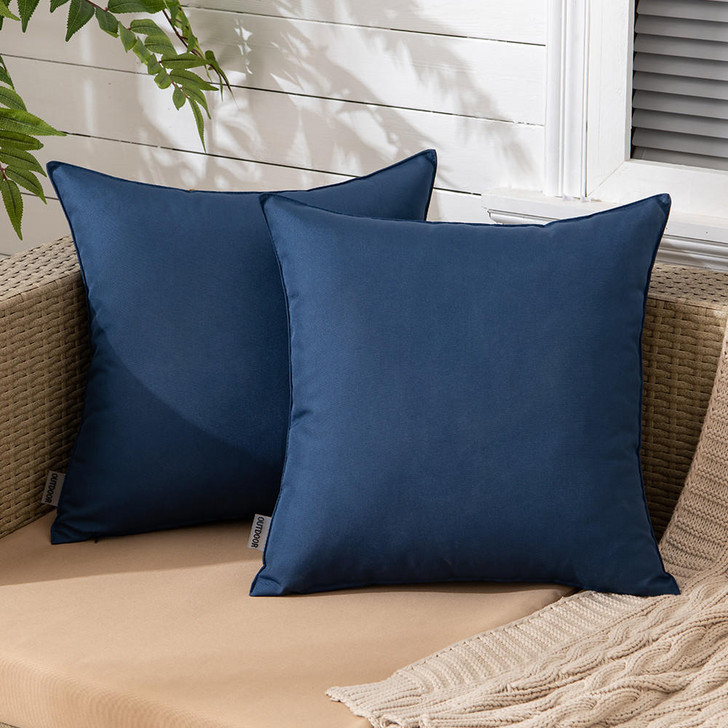 Set of 2 Outdoor Cushions with Waterproof Covers Included - 45x45 cm