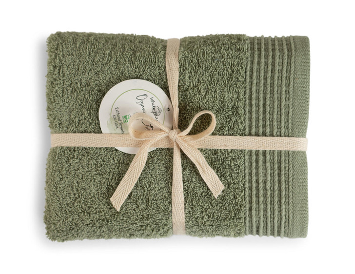 100% Organic Cotton Hand Towels - Gift Ribboned