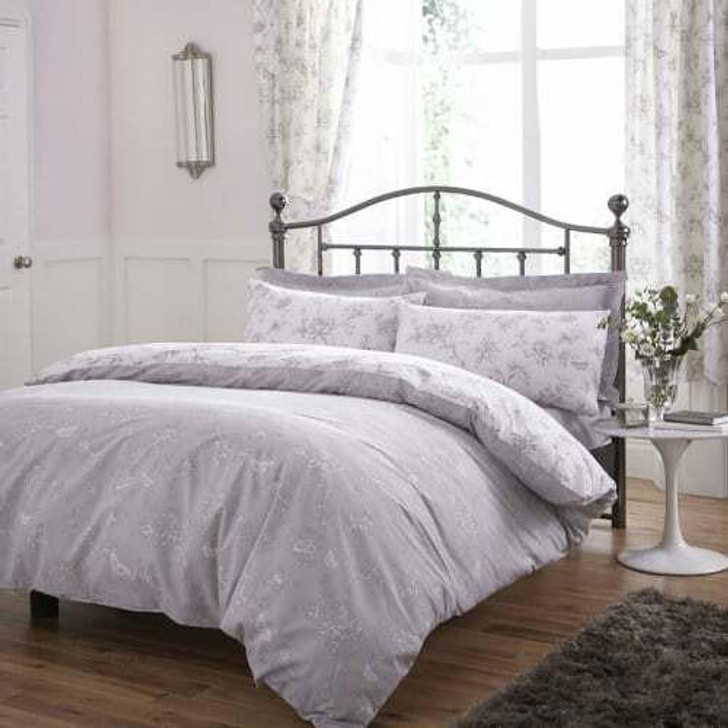 Polycotton Printed Sheridan Duvet Cover Set- Grey