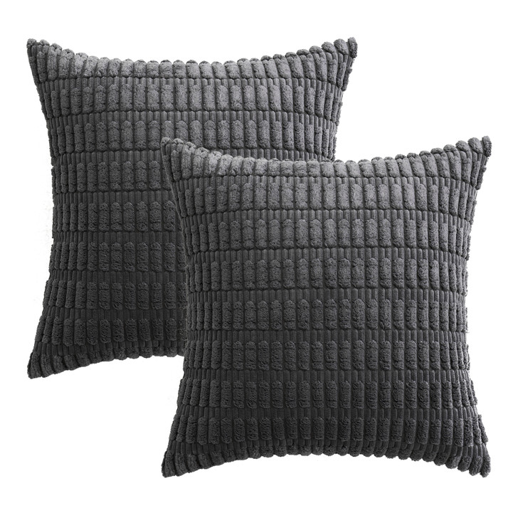 Set of 2 Cushions with New Corduroy Design Covers Included - 45x45cm