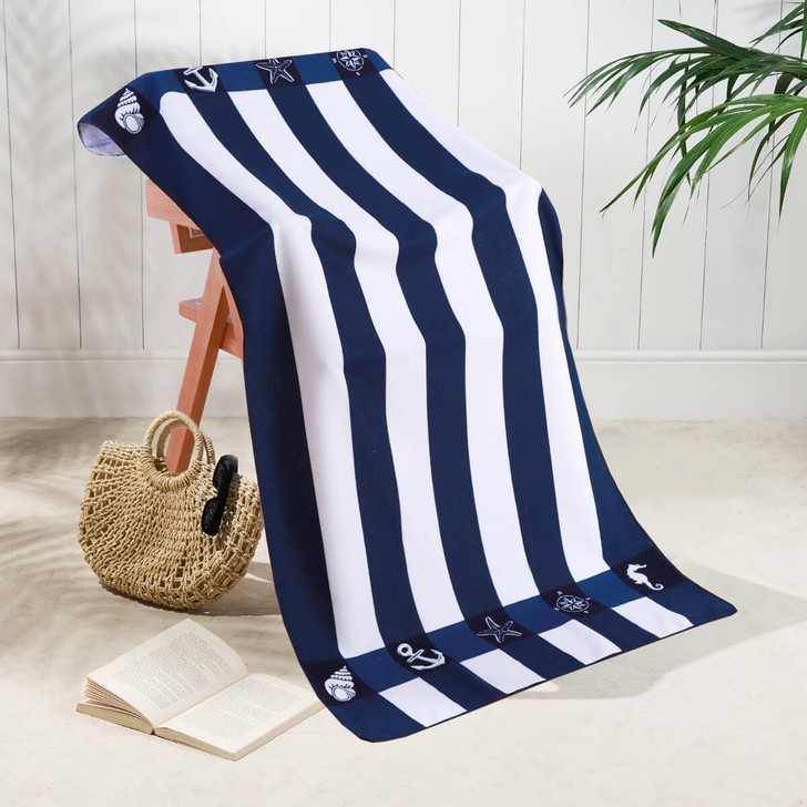 Classic Cabana Stripe Microfibre Beach Towel