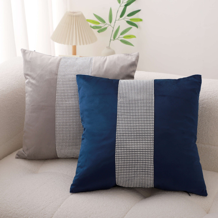 Diamond-Pattern Velvet Cushion Cover 45x45 cm – Soft & Textured