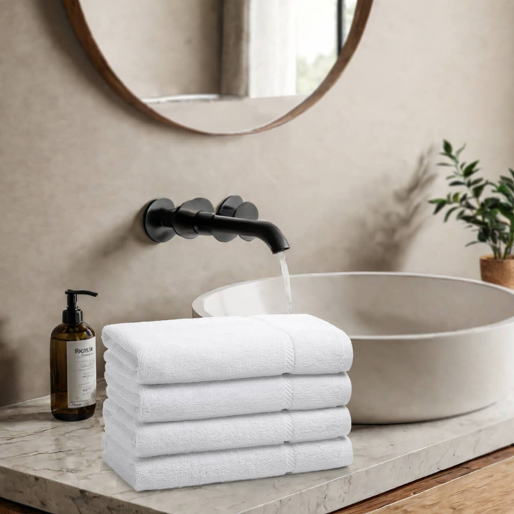 600GSM Luxury Royal Egyptian Double Yarn Hand Towels - White