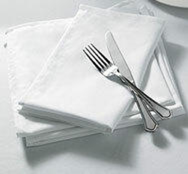 200 Thread Count White Cotton Napkins Easy Care 16 x 16 38cm x 38cm