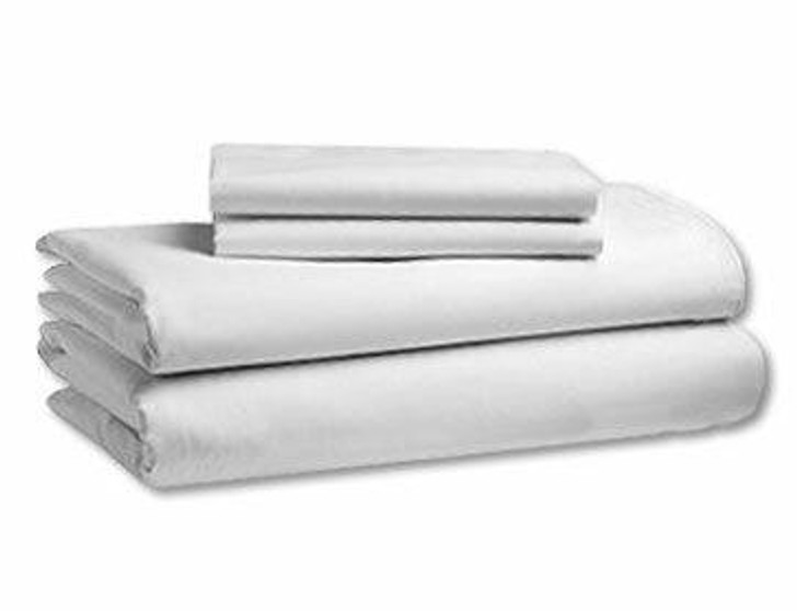 White Percale Flat Sheet 200 Thread Count Soft Cotton - Single