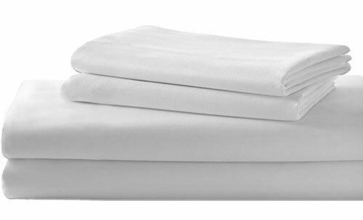 White Hotel Institutional Flat Sheets Cotton Rich - Double