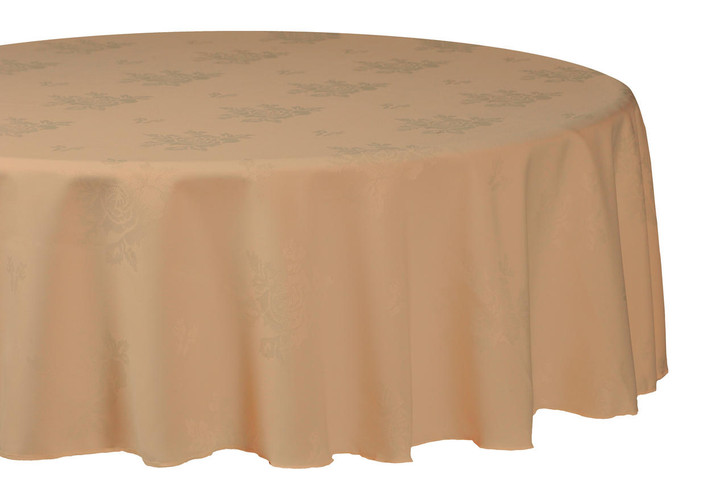 Round Damask Rose Polyester Easy Care Sandalwood Light Brown Napkins 22x22 56x56cm